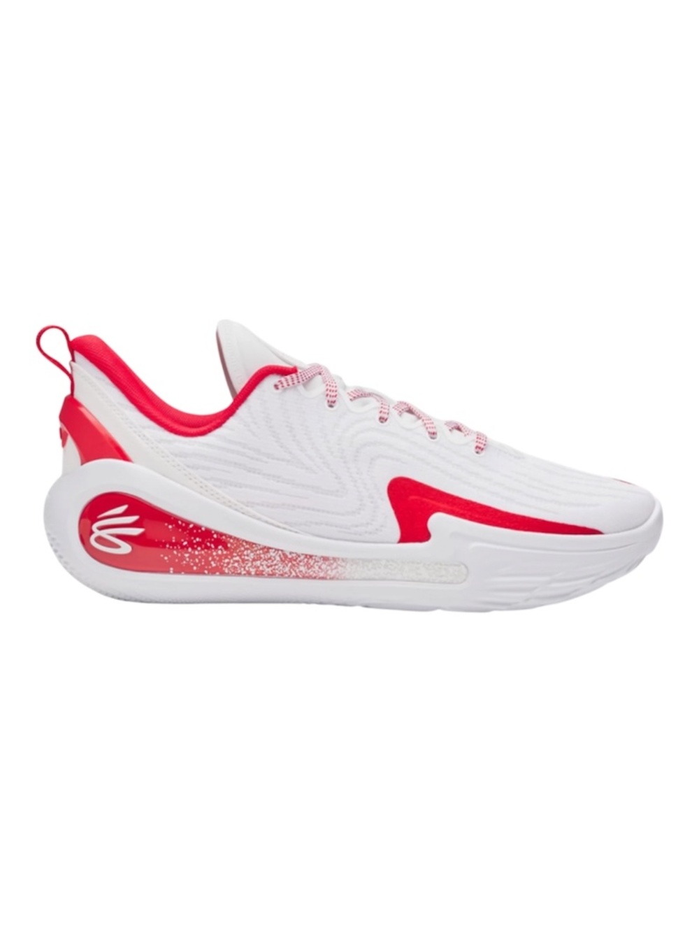 NWB- UNDER ARMOUR CURRY 12 TEAM/ UNISEX BASKETBALL SHOES/ WHITE- RED/SIZE: M 9.5